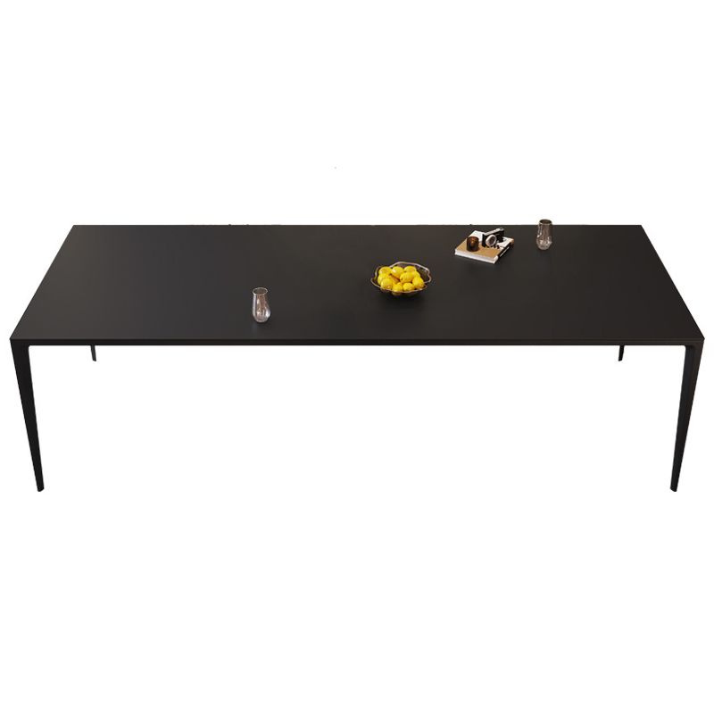 Rectangular Modern Sintered Stone Dining Table Dining Furniture with Metallic Base Clearhalo ' dining_table' 'Dining Tables & Seating' 'Dining Tables' 'Furniture' 'furniture_dining_table' 'Kitchen & Dining Furniture' 'kitchen&dining_furn' 'kitchen' 'kitchen_dining_table' 1200x1200_e7ae3330-a896-4c19-b5a8-3dcdebd89d91