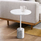 Mesa de portaobjetos de extremo de pedestal de mármol moderno mesa redonda blanca