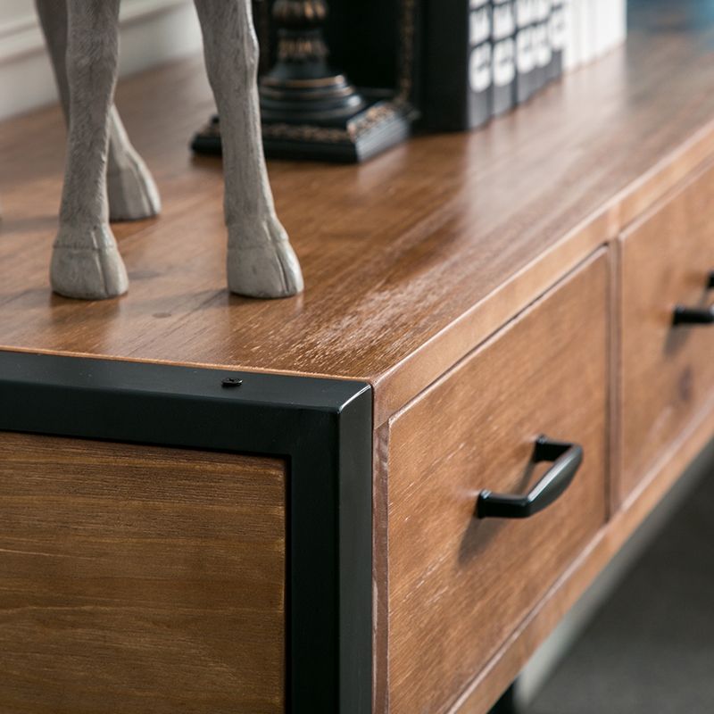 Modern Rectangular Console Table Metal Console Sofa Table in Brown Clearhalo 'Console Tables' 'console_tables' 'Entry & Mudroom Furniture' 'furn' 'furn_console_tables' 'Furniture' 1200x1200_e7b1bc8f-596b-4b2c-8b97-6c216bc5c793