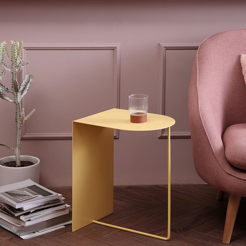 Mid-Century Geometric End Slide Table 19.7" Tall Metal End Table