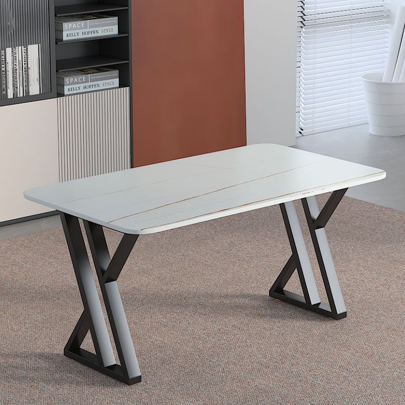 Industrial Style Task Desk Rectangular Shaped Office Desk in Grey/White/Black Clearhalo 'furn' 'furn_office_desk' 'Furniture' 'Office Desks' 'Office Furniture' 'office_desk' 1200x1200_e7b613e7-ec69-4081-8c0b-8dd48a69328e