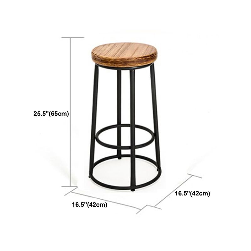 Industrial Solid Wood Bar & Counter Stool Round Cafe Counter Chair in Natural Clearhalo 'Bar Furniture' 'Bar Stools' 'bar_stools' 'furn' 'furn_bar_stools' 'Furniture' 'furniture_bar_stools' 'Kitchen & Dining Furniture' 1200x1200_e7b63011-718b-46d3-9950-2753a82de1ce