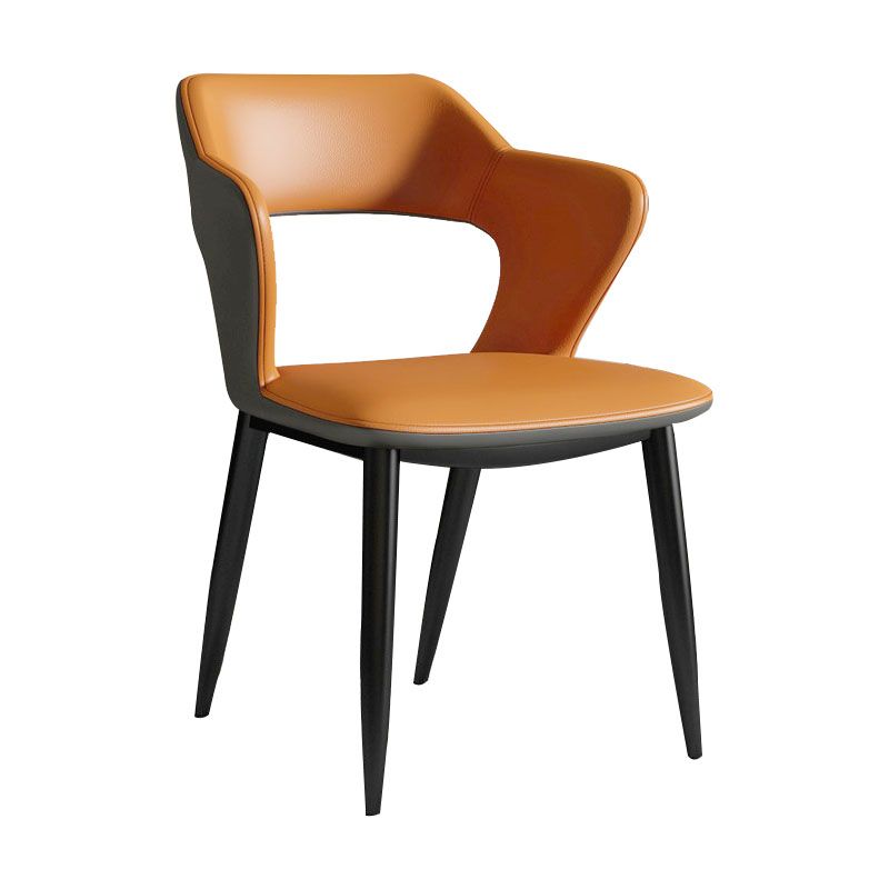 Modern Home Open Back Arm Chair Upholstered Matte Finish Dining Chair Clearhalo ' kitchen&dining_furn' 'Dining Chairs' 'Dining Tables & Seating' 'dining_chair' 'Furniture' 'furniture_dining_chair' 'Kitchen & Dining Furniture' 'kitchen' 1200x1200_e7b6824f-bca1-4ebb-8b02-1b6f755ad297