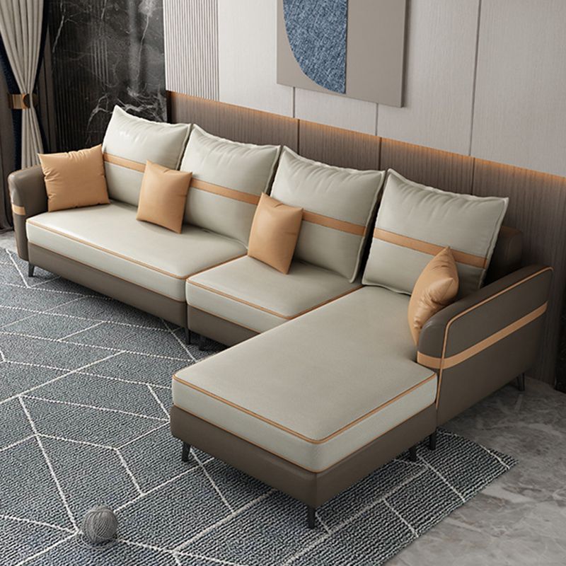 L-vormige 4-zitplaatsen 29.52 "H Sectionele moderne wijd uitlopende arm sectioneel