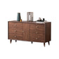 Glam Chest Chambre à coucher Commode de rangement en bois massif marron avec tiroirs