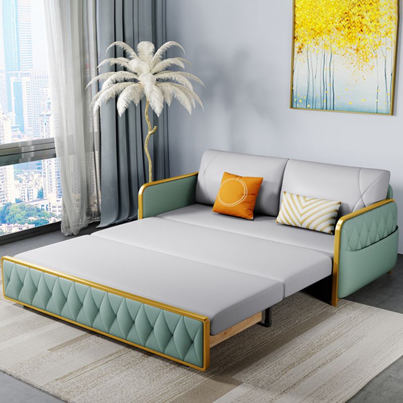 Divano a braccia quadrati letto in pelle in pelle glam cuscino pieghevole tornatore divano dormiente