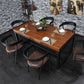 Industrial Rectangle Dining Room Table Solid Wood Trestle Base Dining Table