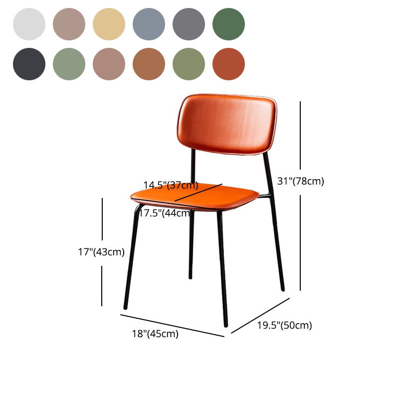 Contemporary Style Kitchen Metal Dining Chairs Dining Armless Side Chair Clearhalo ' kitchen&dining_furn' 'Dining Chairs' 'Dining Tables & Seating' 'dining_chair' 'furn' 'furn_dining_chair' 'Furniture' 'furniture_dining_chair' 'Kitchen & Dining Furniture' 'kitchen' 1200x1200_e7bbe590-a3bb-41c1-bc12-228e9b18025c