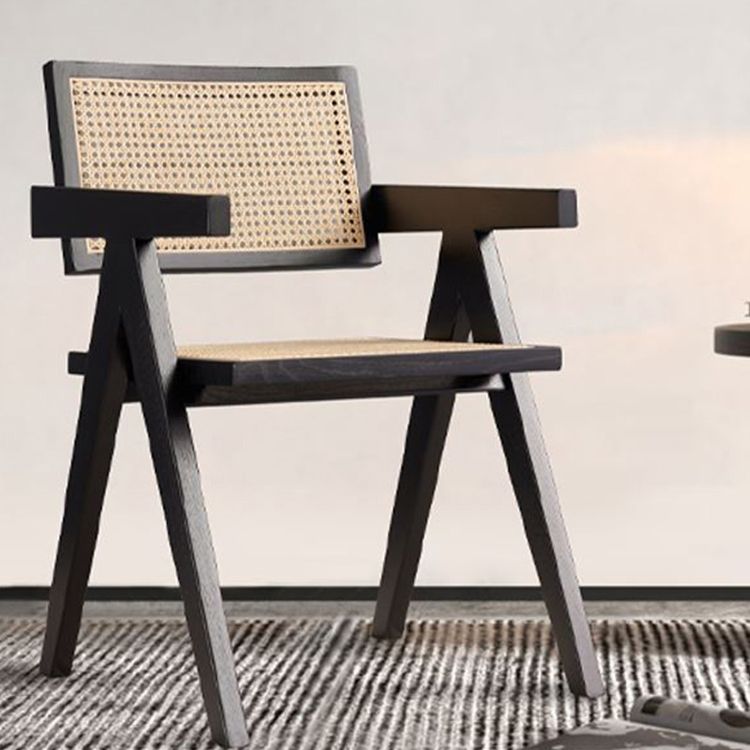 Solid Wood Traditional Dining Room Chair Matte Finish Cane Back Dining Arm Chairs Clearhalo ' kitchen&dining_furn' 'Dining Chairs' 'Dining Tables & Seating' 'dining_chair' 'furn' 'furn_dining_chair' 'Furniture' 'furniture_dining_chair' 'Kitchen & Dining Furniture' 'kitchen' 1200x1200_e7bd1c80-1937-4acb-ac7e-382e32c2a227