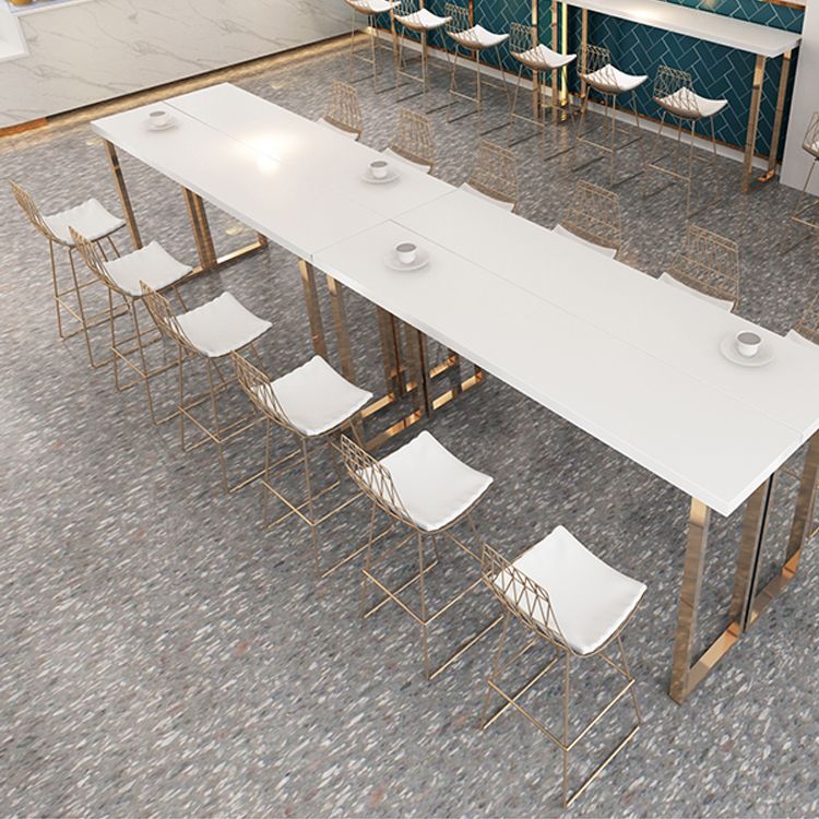 Taburetes de barra de metal glam -metal taburetes de comedor de espalda con patas de metal