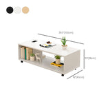 Mesa de café rectangular moderna de 15 pulgadas de cóctel de madera con almacenamiento