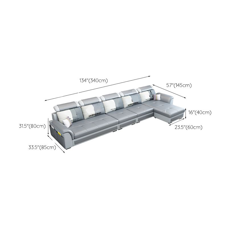 Pillow Top Arm Sofa 31.49" High Faux Leather/Linen Sofa Ottoman Included Clearhalo 'furn' 'furn_sofas' 'Furniture' 'Living Room Furniture' 'Sofa' 'sofas' 1200x1200_e7c0704c-b995-44c7-8d3c-c77e9e7f4df0