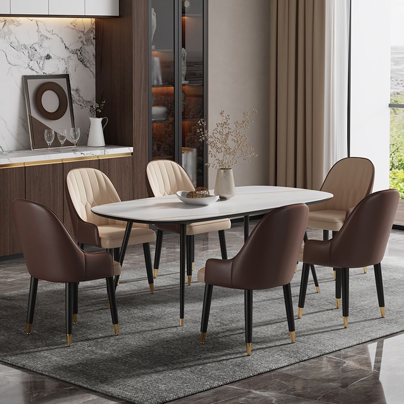 Glam Style Metal Dining Chairs Kitchen Dining Arm Side Chair (Set of 2) Clearhalo ' kitchen&dining_furn' 'Dining Chairs' 'Dining Tables & Seating' 'dining_chair' 'furn' 'furn_dining_chair' 'Furniture' 'furniture_dining_chair' 'Kitchen & Dining Furniture' 'kitchen' 1200x1200_e7c1ea65-620b-4545-a1f5-2469c8a21d69