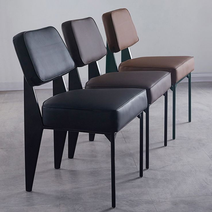 Scandinavian Home Arm Chair Open Back Upholstered Metal Dining Room Chair Clearhalo ' kitchen&dining_furn' 'Dining Chairs' 'Dining Tables & Seating' 'dining_chair' 'Furniture' 'furniture_dining_chair' 'Kitchen & Dining Furniture' 'kitchen' 1200x1200_e7c32da4-f1eb-49bd-abce-f5b2ac88dd1c