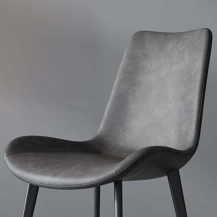 Contemporary Style Leather Dining Chairs Solid Back Armless Dining Chairs (Set of 2) Clearhalo ' kitchen&dining_furn' 'Dining Chairs' 'Dining Tables & Seating' 'dining_chair' 'furn' 'furn_dining_chair' 'Furniture' 'furniture_dining_chair' 'Kitchen & Dining Furniture' 'kitchen' 1200x1200_e7c3323f-f1f0-4ba3-934b-6e1d5a3b8c4c