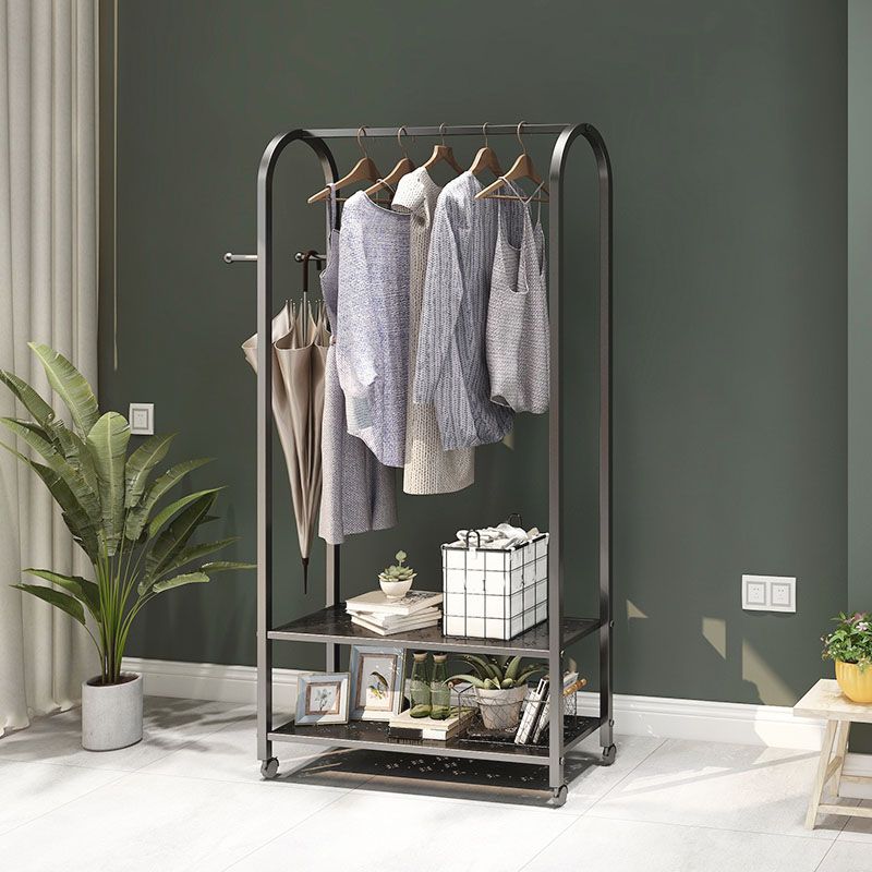 Kit d'entrée en métal moderne avec étagères de rangement à crochets