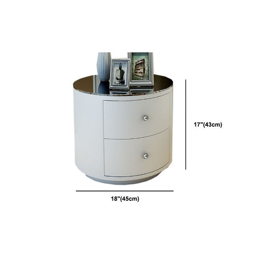 Falta cama de madera de madera de la cama de acento moderno de la mesa con 2 cajones