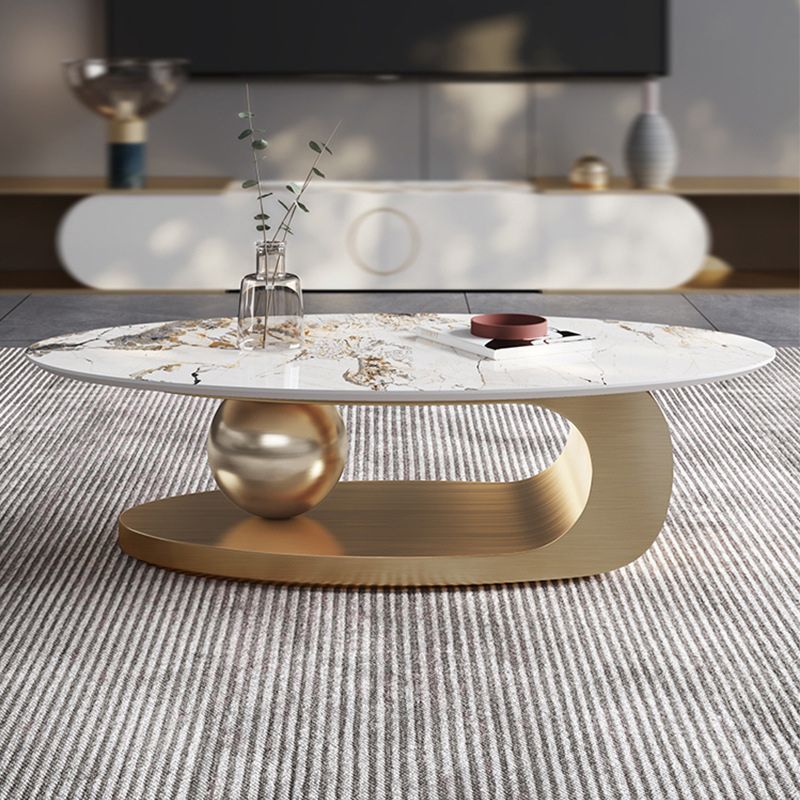 Mesa de cóctel Glam de 27" de ancho Mesa de cóctel de café ovalada de pizarra