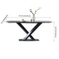 Modern Style Blak Slate Dining Table Rectangular Formal Dinette Set with Metal Base Clearhalo 'Dining Room Sets' 'Dining Tables & Seating' 'dining_room_set' 'furn' 'furn_dining_room_set' 'Furniture' 'furniture_dining_room_set' 'Kitchen & Dining Furniture' 'kitchen&dining_furn' 'kitchen' 1200x1200_e7c56d39-a148-4d4e-938c-517a36ce5d0a