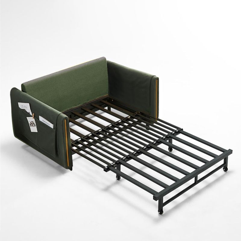 Sofá de brazo cuadrado de cuero de forma falsa con cama con almacenamiento