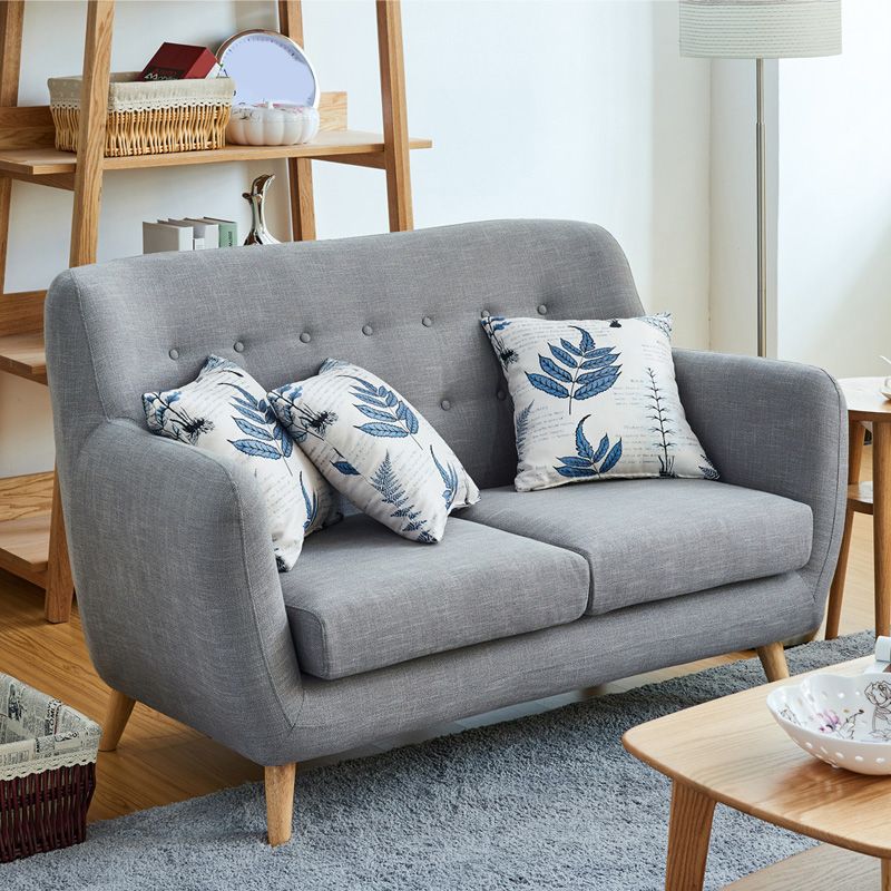 Zeitgenössischer dichtes Rückenstoff Stoff Quadrat Arm Standard Sofa