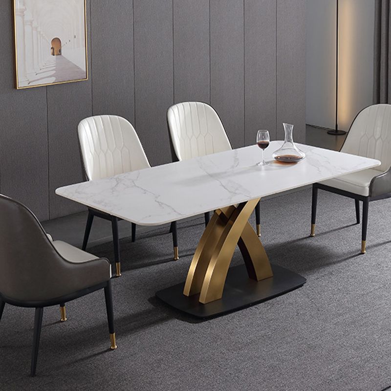 Modern 1/4/5/7 Pieces Dining Set White Rectangle Sintered Stone Dining Table Set Clearhalo 'Dining Room Sets' 'Dining Tables & Seating' 'dining_room_set' 'furn' 'furn_dining_room_set' 'Furniture' 'furniture_dining_room_set' 'Kitchen & Dining Furniture' 'kitchen&dining_furn' 'kitchen' 1200x1200_e7c9e585-bd9a-4f91-b7b9-6400129f7ad8