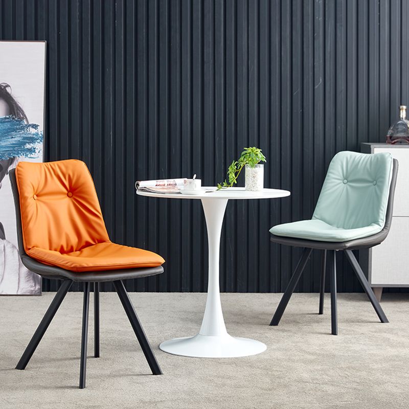 Home Industrial Side Chair Solid Back Metal Upholstered Dining Room Chair Clearhalo ' kitchen&dining_furn' 'Dining Chairs' 'Dining Tables & Seating' 'dining_chair' 'furn' 'furn_dining_chair' 'Furniture' 'furniture_dining_chair' 'Kitchen & Dining Furniture' 'kitchen' 1200x1200_e7ca4761-7efc-47f7-a5fe-a3695483a679