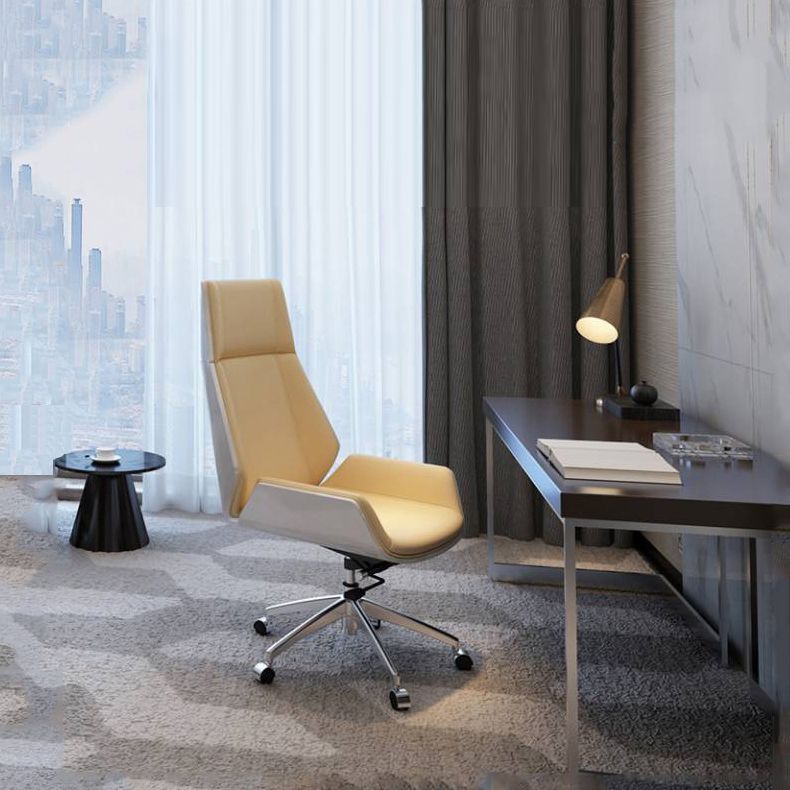 Middle/High Back Office Chair With Sponge Leather Seat with Adjustable Height Office Chair Clearhalo 'furn' 'furn_office_chair' 'Furniture' 'Office Chairs' 'Office Furniture' 'office_chair' 1200x1200_e7ca54b2-f948-4f08-8f5d-c67b40039950