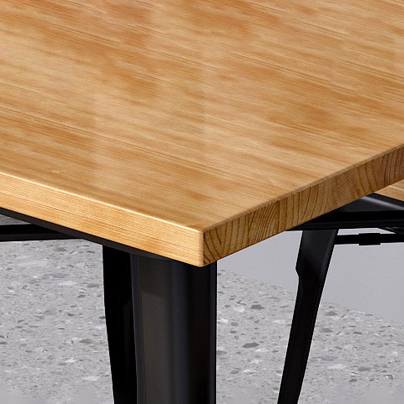 Industrial Style Solid Wood Dining Table Brown Table with Black Frame for Dinning Room Clearhalo ' dining_table' 'Dining Tables & Seating' 'Dining Tables' 'furn' 'furn_dining_table' 'Furniture' 'furniture_dining_table' 'Kitchen & Dining Furniture' 'kitchen&dining_furn' 'kitchen' 'kitchen_dining_table' 1200x1200_e7ca85a0-be3c-486a-bfc8-39280146209a