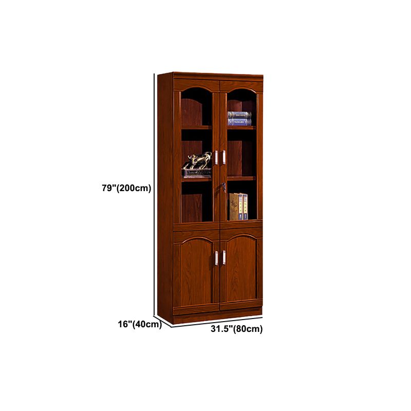 Contemporary Bookshelf Brown Engineered Wood Vertical Shelf Bookcase