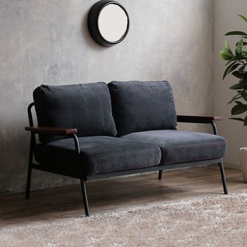 Loose Back Square Arm Classic Industrial Settee for Apartment and Living Room Clearhalo 'furn' 'furn_sofas' 'Furniture' 'furniture_sofas' 'kitchen' 'kitchen_sofas' 'Living Room Furniture' 'Sofa' 'sofas' 1200x1200_e7cd8dca-0d6b-4a7e-9e53-9fbac23e7feb