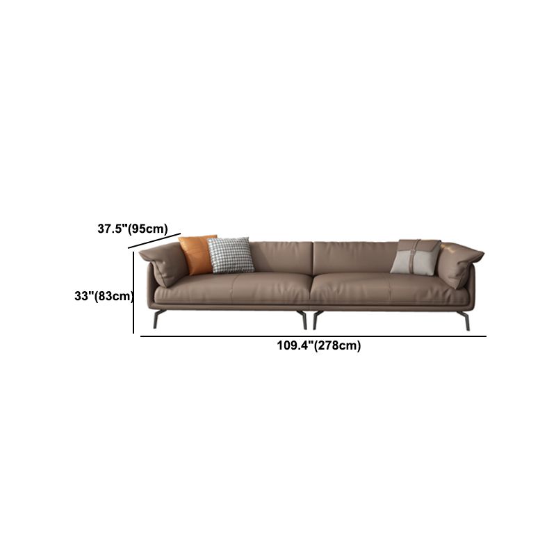 Modern 32.6" H Leather Pillow Top Arm Sofa Bed For Living Room Clearhalo 'furn' 'furn_sofas' 'Furniture' 'Living Room Furniture' 'Sofa' 'sofas' 1200x1200_e7ced9c4-0276-46f9-a5c6-bcac45243194