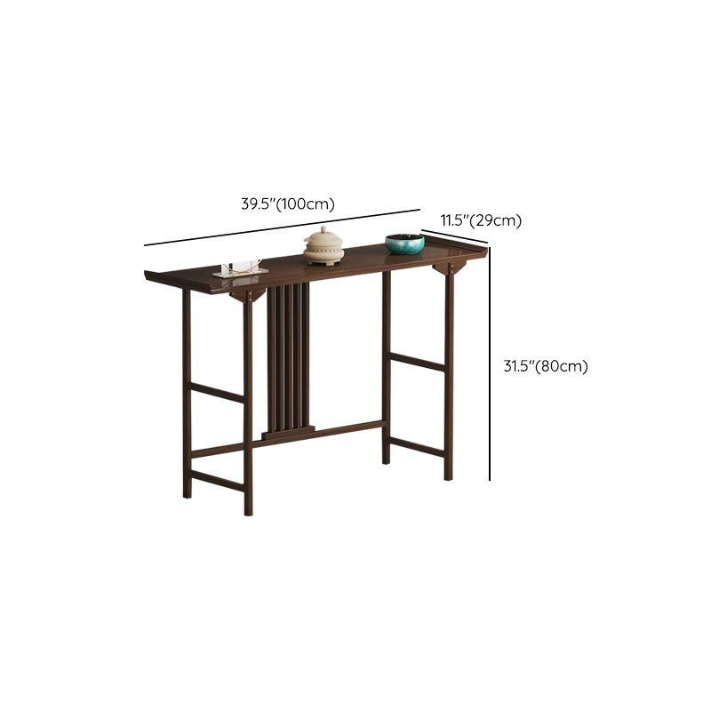 Wood Hall Console Table Mid Century Modern Rectangle End Table
