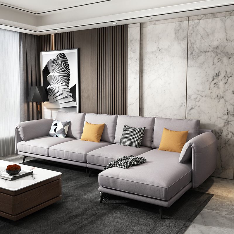 Contemporary Pillow Top Arms Sectional with Pillow Back for 4 People