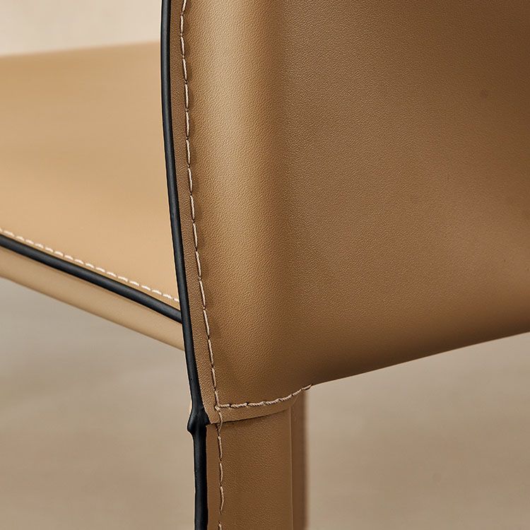 Contemporary Leather Dining Chair Armless Solid Back Chair for Home Use Clearhalo 'Dining Chairs' 'Dining Tables & Seating' 'dining_chair' 'furn' 'furn_dining_chair' 'Furniture' 'Kitchen & Dining Furniture' 1200x1200_e7d1fc9e-57bf-46bf-af71-eabc17975d82