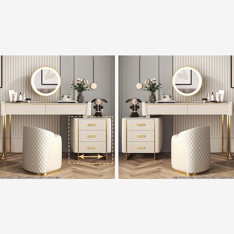 Glam Stone Top Vanity Makeup Table Set Wooden 5-Drawers Dressing Table Clearhalo 'Bedroom Furniture' 'furn' 'furn_makeup_vanities' 'Furniture' 'Makeup Vanities' 'makeup_vanities' 1200x1200_e7d20128-a5ae-4d68-8ac3-b1cc55fd9c97