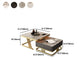 Glam Frame Couchtisch, Glas/Schiefer, quadratischer Cocktailtisch mit Schublade