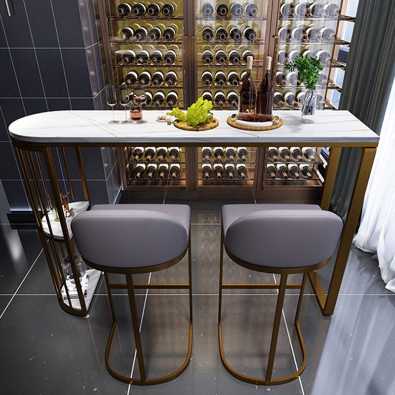 Modern White Sintered Stone Table Metal Base Table for Kitchen Living Room Clearhalo 'Bar Furniture' 'Bar Tables' 'bar_tables' 'furn' 'furn_bar_tables' 'Furniture' 'Kitchen & Dining Furniture' 1200x1200_e7d255c4-9eb4-4968-90fe-ebfe4a7fc238