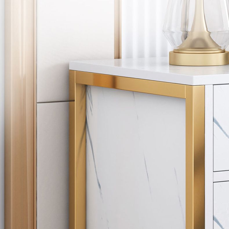 Mobile in legno e metallo mobile moderno comodino minimalista con cassetti