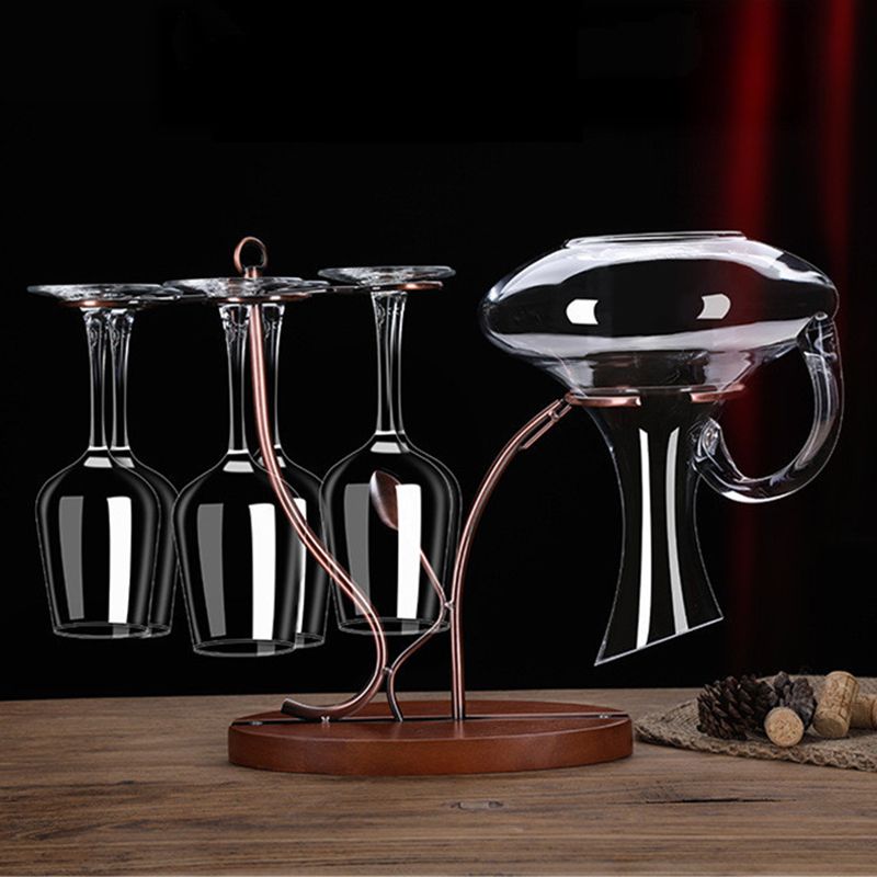 Estante de vidrio de vino de mesa contemporánea