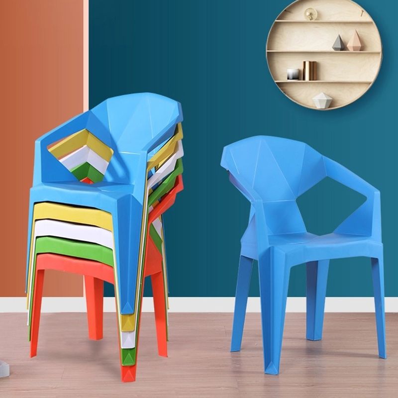 Modern Style Arm Chair Plastic Indoor Stackable Dining Chair Clearhalo 'Dining Chairs' 'Dining Tables & Seating' 'dining_chair' 'furn' 'furn_dining_chair' 'Furniture' 'furniture_dining_chair' 'Kitchen & Dining Furniture' 1200x1200_e7d366a1-7fba-40e3-855b-cf2d6b1ad773