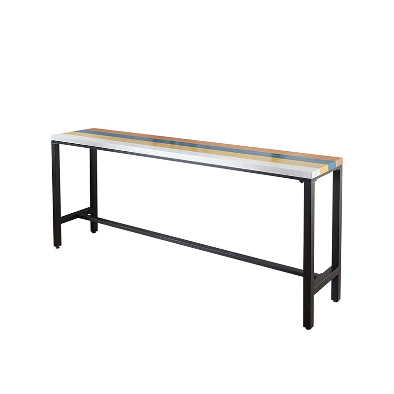 Rechthoekstaaftafel Set 1/5 stukken vaste houten aanrecht tafel met ladder achterste krukken