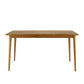 Rectangle 4 Legs Dining Table Natural Finish Legs Modern Fixed Dinner Table