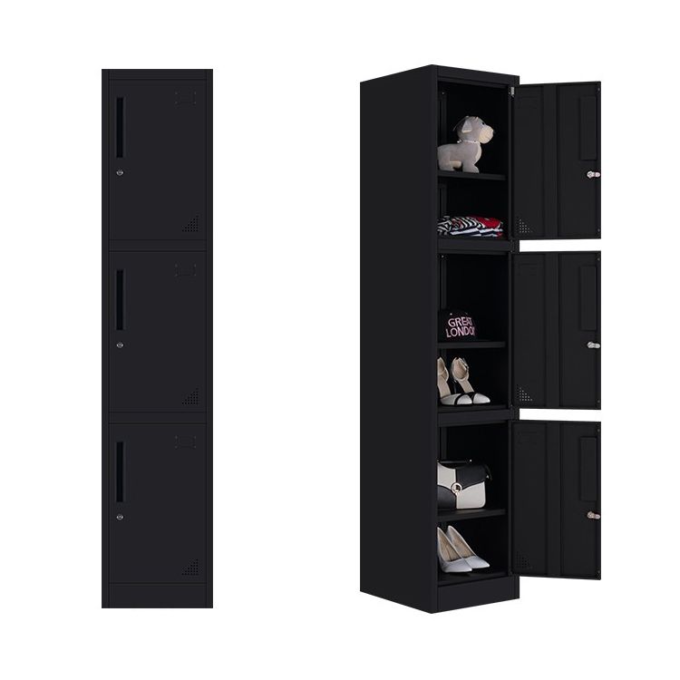 Black Steel Wardrobe with Hinged Door Industrial Storage Cabinet for Bathroom Clearhalo 'Armoires & Wardrobes' 'armoires_wardrobes' 'Bedroom Furniture' 'furn' 'furn_armoires_wardrobes' 'Furniture' 1200x1200_e7d7301c-0482-4499-a0ec-456f7c4f7998