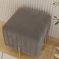 Contemporary Pouf Ottoman Velvet Upholstered Solid Color Square Ottoman with Metal Legs