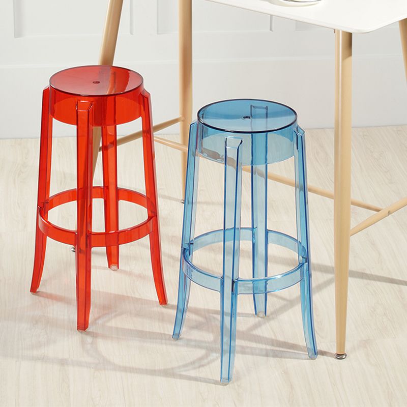 Industrial Backless Round Seat Acrylic Armless Bar Stool for Living Room Clearhalo 'Bar Furniture' 'Bar Stools' 'bar_stools' 'furn' 'furn_bar_stools' 'Furniture' 'Kitchen & Dining Furniture' 1200x1200_e7d86610-b471-48d8-819b-99d62b1e3057