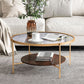 Contemporary 4 Legs Glass Top with Storage Shelf Round Single Coffee Table Clearhalo 'Coffee & Accent Tables' 'Coffee Tables' 'coffee_tables' 'furn' 'furn_coffee_tables' 'Furniture' 'Living Room Furniture' 1200x1200_e7d89878-ce12-4789-aefb-fe7488bb2008