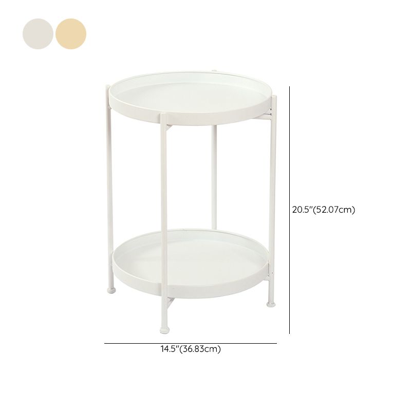 Round Shape Sofa Side Accent Table Tray Top Modernistic Bedroom End Table