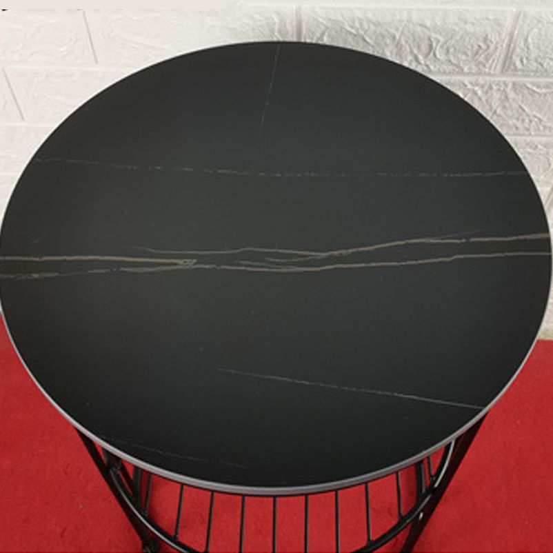 21.65 "Alto Metal Glam Nightstand de almacenamiento Abierto de almacenamiento Bedside Bedside con estantes