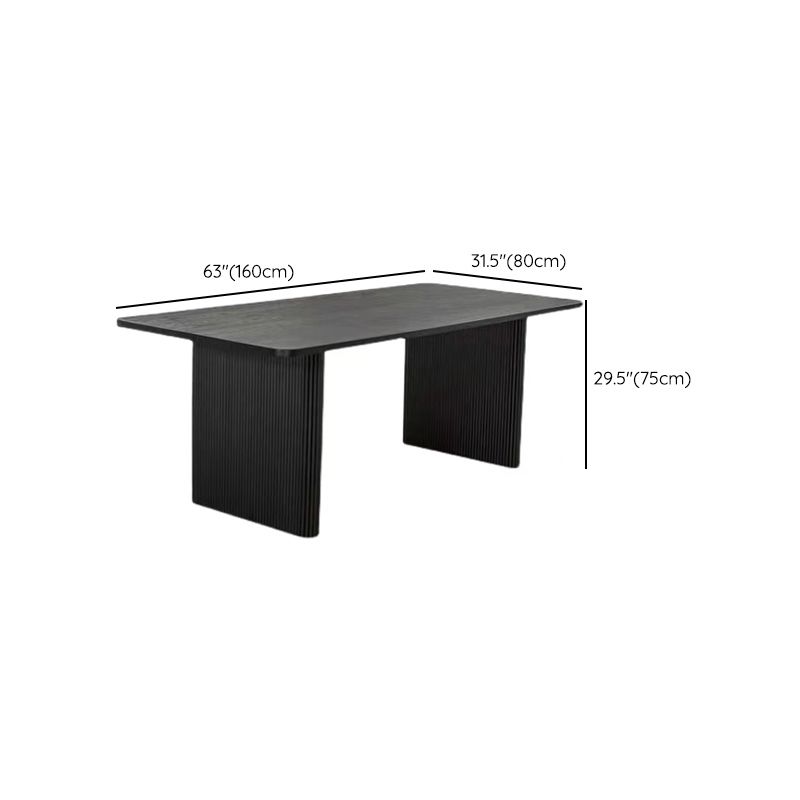 Black Wood Dining Table Set with Chairs 1/2/5 Pieces Modern Dinette Set